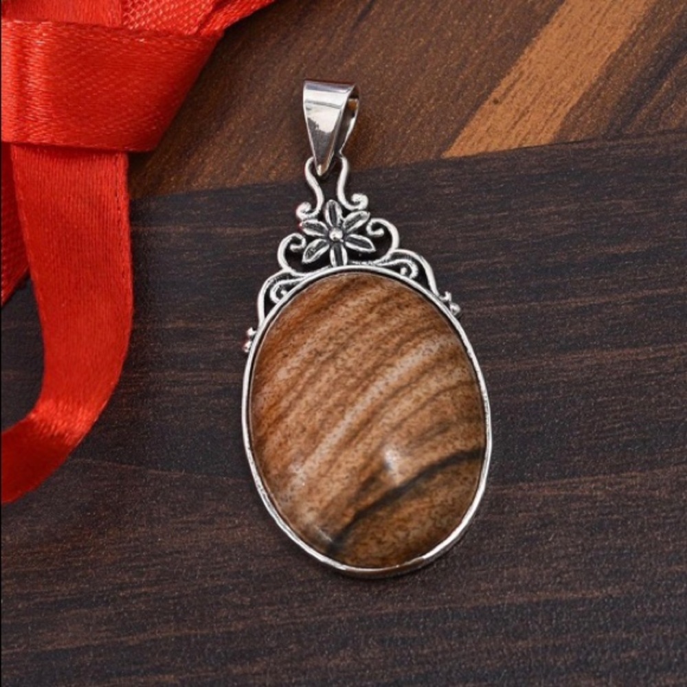 NWT Artisan Crafted Picture Jasper Pendant in .925
